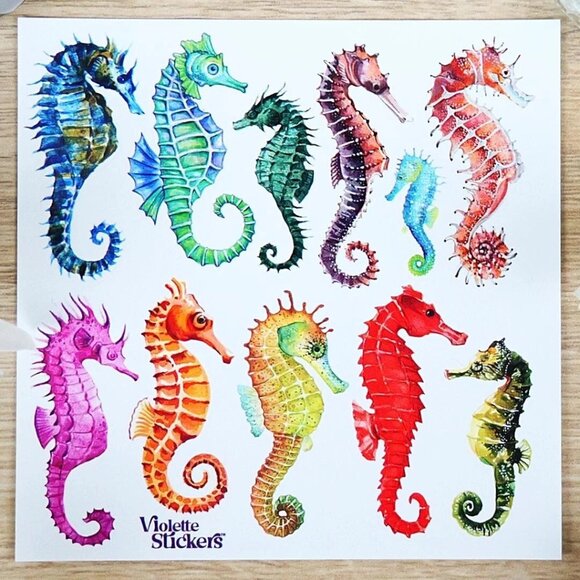 3 for $15 - Seahorse Stickers - 2 Sea Life Stationary Sticker Sheets - NEW - Picture 3 of 6